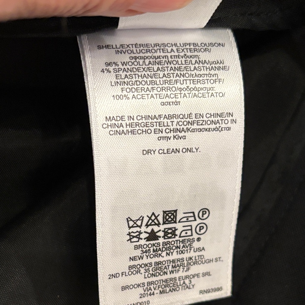 Brooks Brothers Caroline Fit Black Wool Pants | Size 4 | Tollegno 1900 - Picture 4 of 7